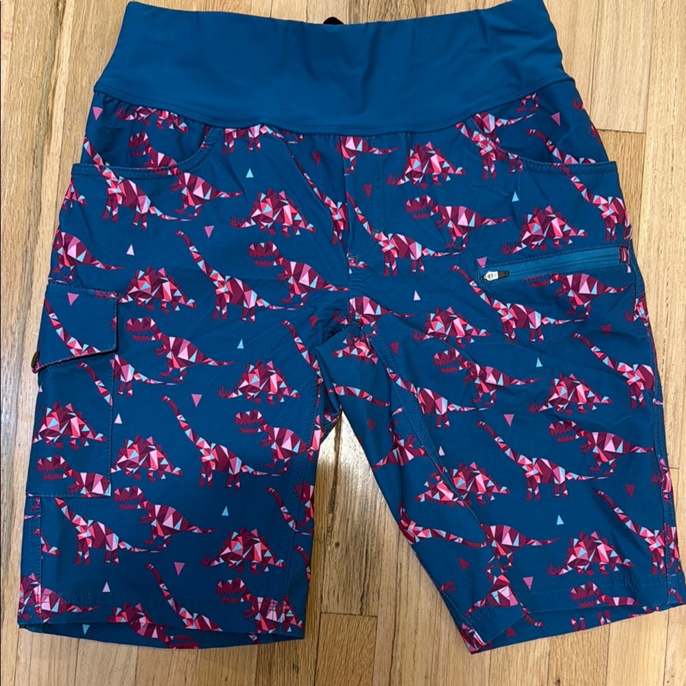 Shredly - Teal and Red Patterned Women's Bike Shorts